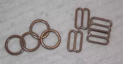 18 Sets (36pcs) Taupe Metal Bra Strap Adjuster Tri Glide Slider O Ring 5/8  • $4.95