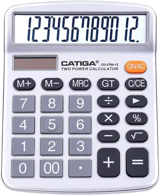 £14.06 • Buy DESKTOP CALCULATOR CD-2786 SILVER 12 Digit Large LCD Display Sensitive Buttons