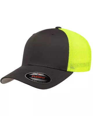Flexfit 6511 Trucker Hat Fitted Mesh Baseball Cap Plain Blank Flex Fit • $12.49