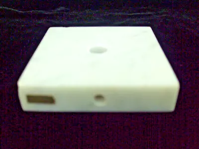 Vintage Table Light Lamp Base White Italian Marble Wire Holes For Parts 3.5  Sq. • $13.96