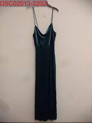 NWOT - After Six Women's Dutch Blue Cowl Neck Velvet Gown With Pockets Size 2R • $181.80