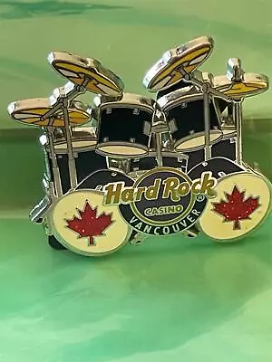 Hard Rock Cafe Pin Vancouver Black Drum Set With Red Maple Leaf On Bass Drums • $8.99