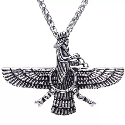 High Quality Engraved Farvahar Faravahar Necklace Chain Iranian Zoroastrian Gift • $18.80