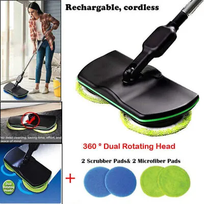 2-In-1 Electric Rechargeable Cordless Floor Cleaner Scrubber Polisher Mop Set • £31.99