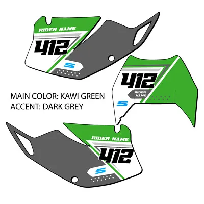 $64.99 • Buy KLX 250 SG65  Custom MX Number Plates Senge Graphics Kit Compatible With Kawa...