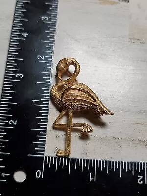 Beautiful Flamingo Gold Tone Vintage Pin Brooch Amazing Quality Ku • $12
