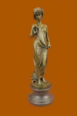 Vintage Art Nouveau Deco Armor Bronze Clad Morani Bookend Book End Dreamer Figur • $179.50