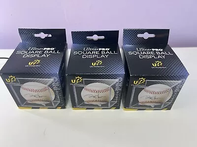 3 New Ultra Pro Baseball Square Display Built In Cradle Baseball Cubes. • $12.99