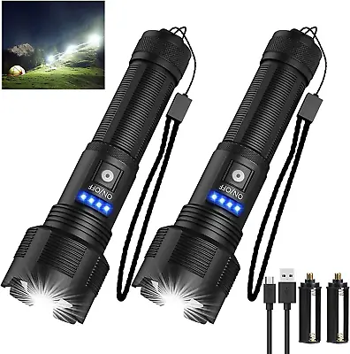 Rechargeable Flashlights High Lumens Super Bright LED Flashlight 8000 Lumens Z • $23.61