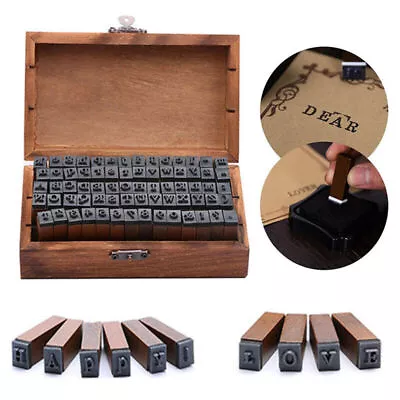 70pcs Alphabet Stamps Vintage Wooden Rubber Letter Number And Symbol Stamp Set • $18.19