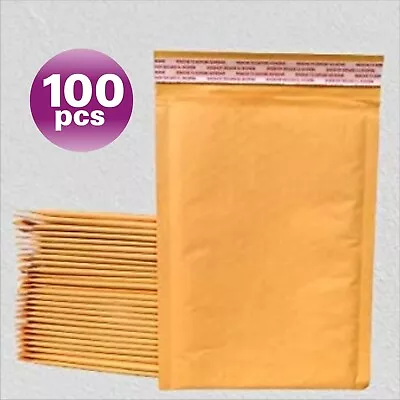 Fantasybuy 100#000  4 X 7  Kraft Bubble Mailers Padded Envelopes KF100 • $13.99