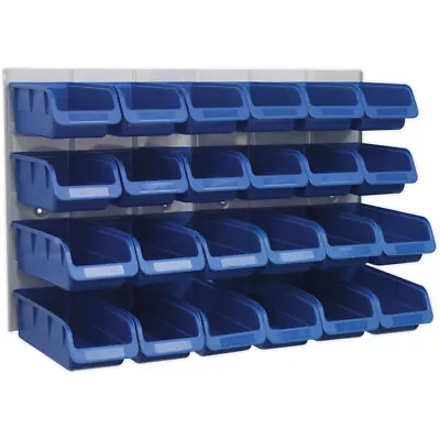 24 Blue 100 X 160 X 75mm Plastic Storage Bin & Wall Panel Warehouse Picking Tray • £60.99