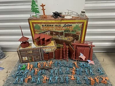 Vintage Marx Carry All Action Fort Apache Playset W/ Tin Litho U.S. Cavalry Sup. • $114.99