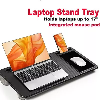 Lap Desk Computer Table Stand Laptop Sofa Bed Tray Portable Notebook Phone Slot • £14.59