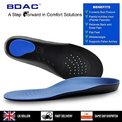 £4.79 • Buy Orthotic Insoles For Arch Support Plantar Fasciitis Flat Feet Back & Heel Pain 