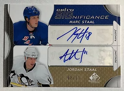 2008-09 UD Sp Game Used MARC STAAL/JORDAN STAAL Extra Significance Dual Auto /25 • $19.99