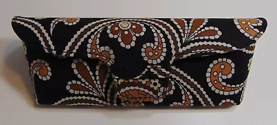 Vera Bradley Cafe Latte Hard Shell Eyeglass Case Black Brown White • $9.99