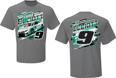 Chase Elliott #9 NASCAR 2024 UniFirst Draft 2 Sided Gray T-Shirt • $24.95