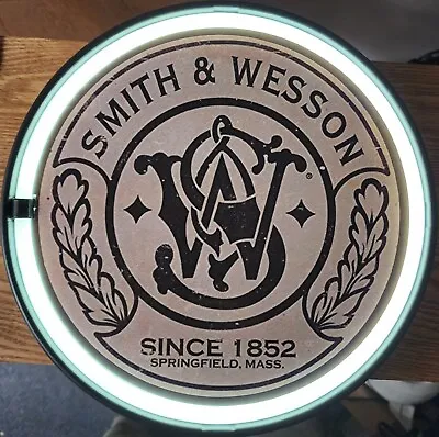 Smith & Wesson  Firearms 12  Round Led Neon Light Sign Man Cave Sign. • $40