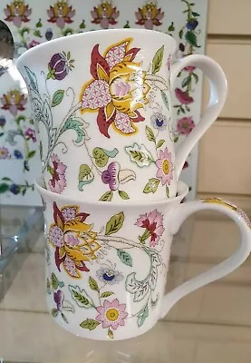 2x Minton Coffee Mugs Set Of 2 Floral Fine Bone China Tea Coffee Ideal Gift • £21.99