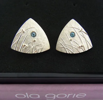 Ola Gorie Silver Mistral Earrings Blue Topaz Scottish Boxed • £69.99