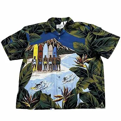 Vintage Kalaheo Hawaiian Shirt Duke Kahanamoku Surf Board Aloha Camp Rayon Sz XL • $109.99