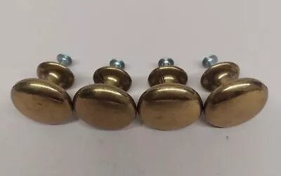 Vintage Solid Brass Drawer Cabinet Dresser Knobs Pulls Lot Of 4 With Screws • $16