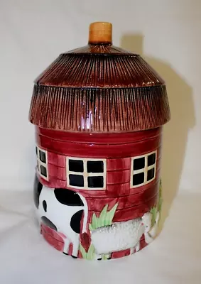 1998 Pacific Rim Imports Ceramic Round Barn Cookie Jar/Canister • $30