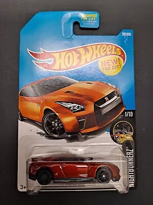 2017 Hot Wheels Night Burnerz '17 Nissan GT-R R35 Orange 1/10 ERROR Windsheild • $5