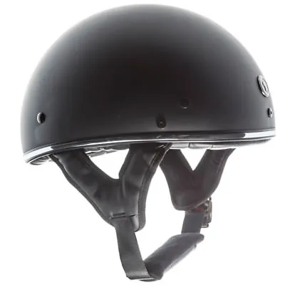  TORC T5 Fiberglass Cruiser 1/2 Half Face Motorcycle Helmet - Flat Black Chrome • $129.99