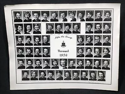 $35 • Buy Alpha Chi Omega Sorority Vermont 1958 Vintage Photograph Picture College Image
