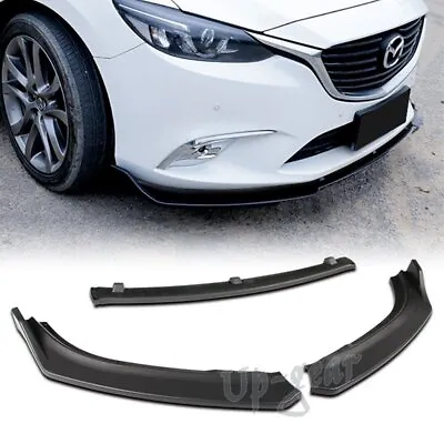 For 2014-2018 Mazda 6 Unpainted Black Front Bumper Body Kit Spoiler Lip 3PCS • $36.50