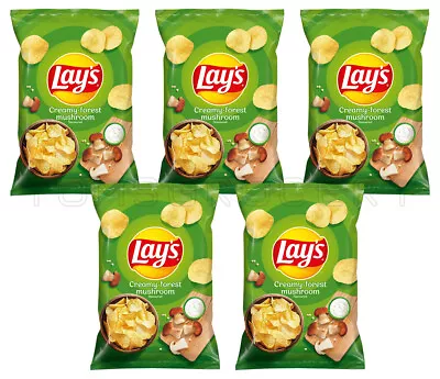 5 X LAYS Creamy Forest Mushroom Flavor Potato Chips Crisps Snacks 140g 4.9oz • £36.18