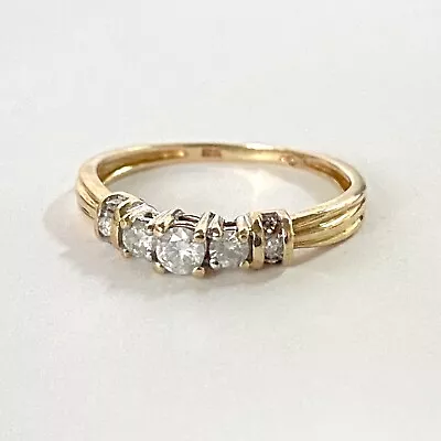 Vintage 10k Yellow Gold Diamond Engagement Ring 22.ct Fullcut Diamond Ring Sz6.5 • $23.50