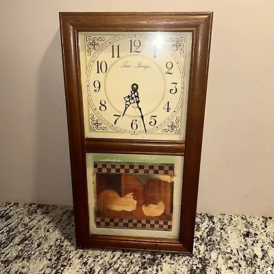 Vintage Quartz Digital Clock By Time Images - With Roosters Printed In Hong Kong • $27.97