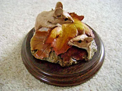 Country Artists MICE Figurine-ornament Wood Mice In Leaves 1984 • £25