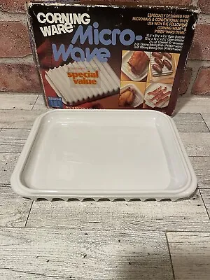 NEW-Vintage Corning Ware MR-1 Microwave Oven Grill Rack Browning Plate In Box • $16.99