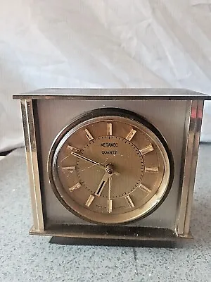 £14.99 • Buy Vintage Metamec Brass Carriage, Mantle Clock. Working Quartz