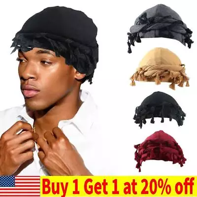 Turban Durag For Men Unisex Satin Silk Lined Elastic Turban Head Wrap Head Scarf • $12.09