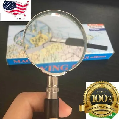 Magnifying Glass 6X Reading Magnifier HANDHELD 2  Glass Lens Jewelry Loupe Loop • $4.49