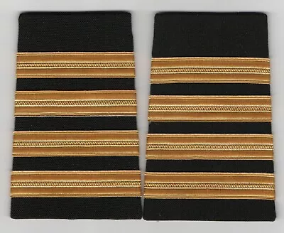 4 Bars Airline Pilot / Merchant Marine Slip Shoulder Boards.  • $13