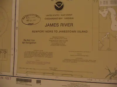 NOAA Nautical Chart Map Newport News Jamestown Island River Virginia #12248 • $25