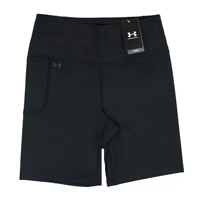 Women's Under Armour High-Rise Fitted Bike Thigh Shorts Black 1377354-001 • $19.99
