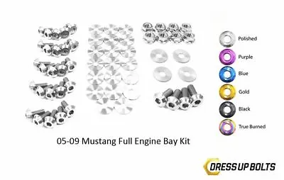 Dress Up Bolts For Mustang GT 2005-2009 Titanium Full Engine Bay Kit Polished • $313.49