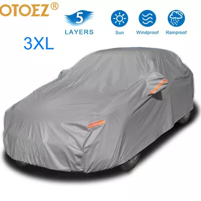 5-Layer Full Car Cover Breathable All Weather Rain Snow UV Resistant Protect 3XL • $38.99