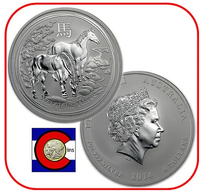 2014 Lunar Horse 5 Oz Silver Coin Series II Australia • $199.95