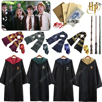 Harry Potter Gryffindor Slytherin Hufflepuff Robe Cloak Tie Costume Cosplay AU • $19.99