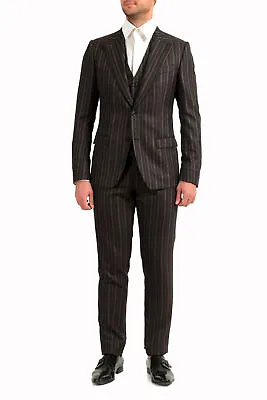 Dolce & Gabbana Men's 100% Wool Striped Two Button Three Piece Suit • $699.99