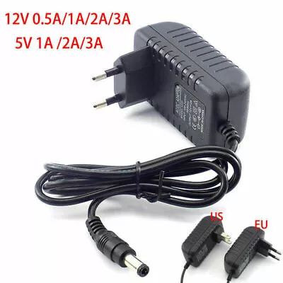 DC 5V 12V 0.5A 1A 2A 3A Power Supply Charger Adapter Transformer For LED Strip • £2.40