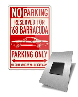 $8.60 • Buy 1968 Plymouth Barracuda Coupe Reserved Parking Fridge Magnet